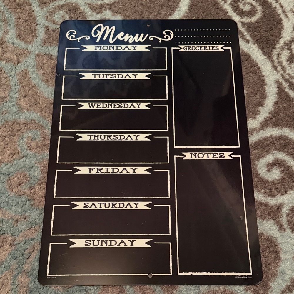 Metal Menu Sign